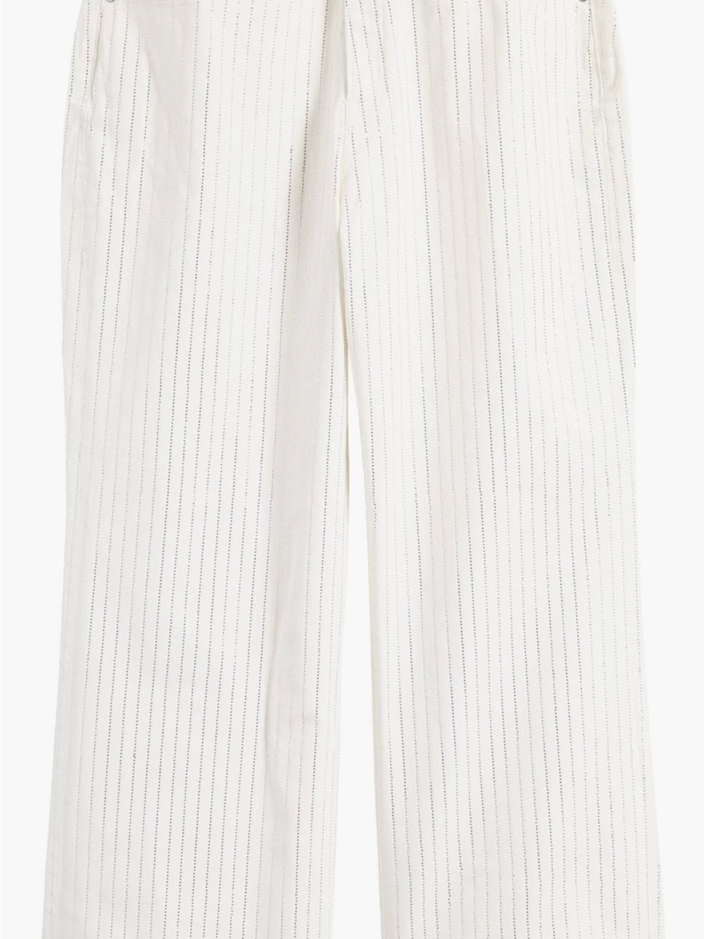 Good American Good Ease Rhinestone Wide-Leg Pinstripe Jeans